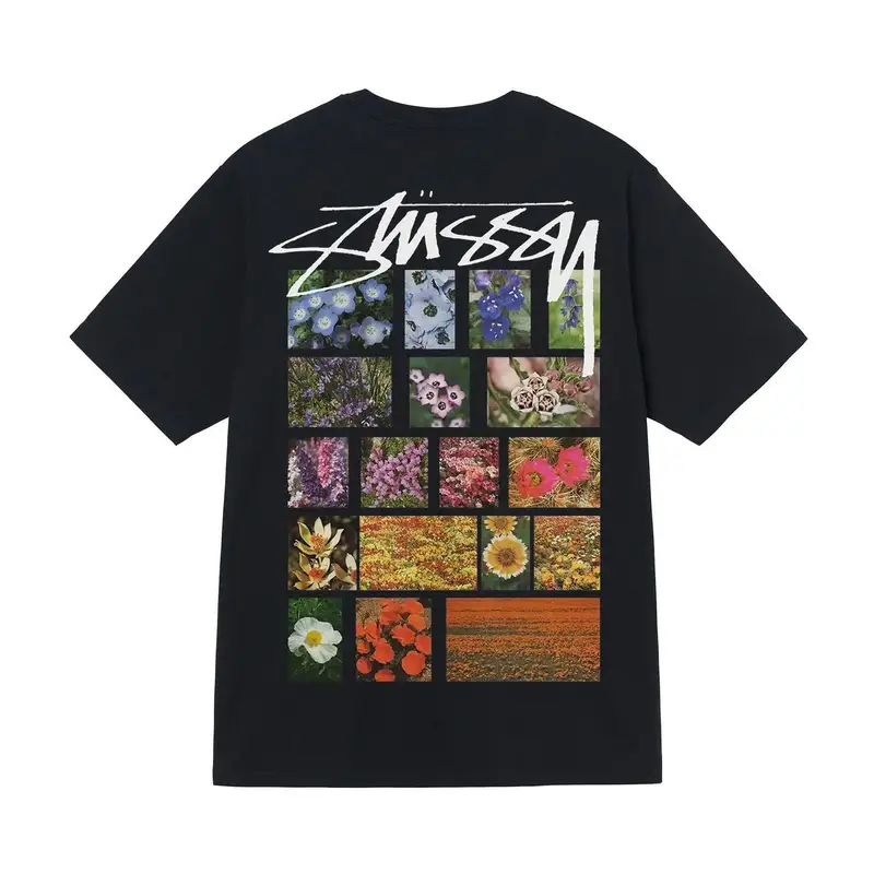 Stussy Tee — Black [flowers and plants]] colorway — Kakobuy Spreadsheet photo