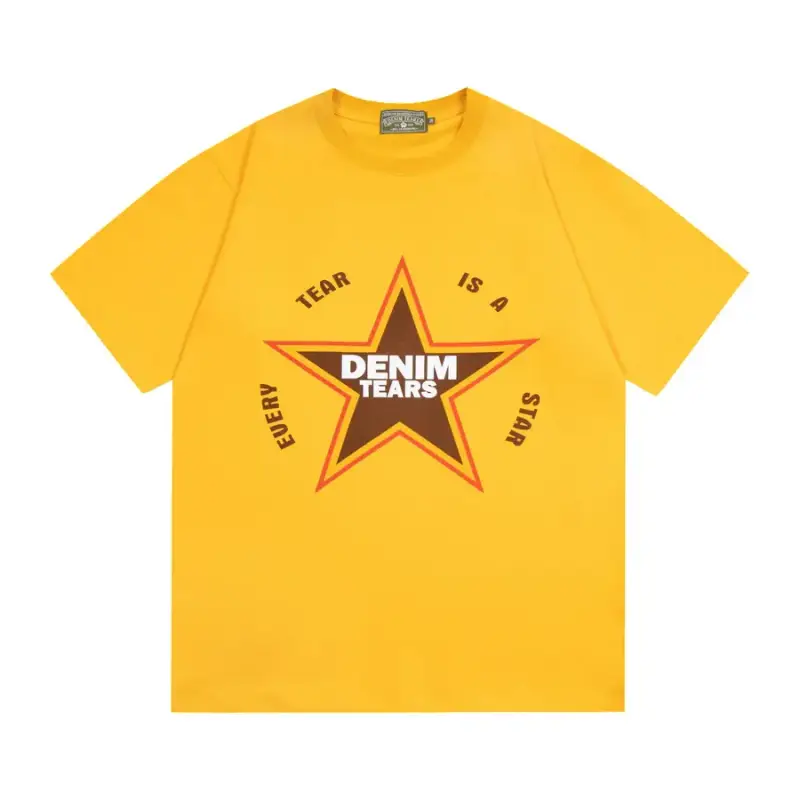 Denim Tears x Offset T-Shirt — Yellow pentagram colorway — USFans Spreadsheet photo