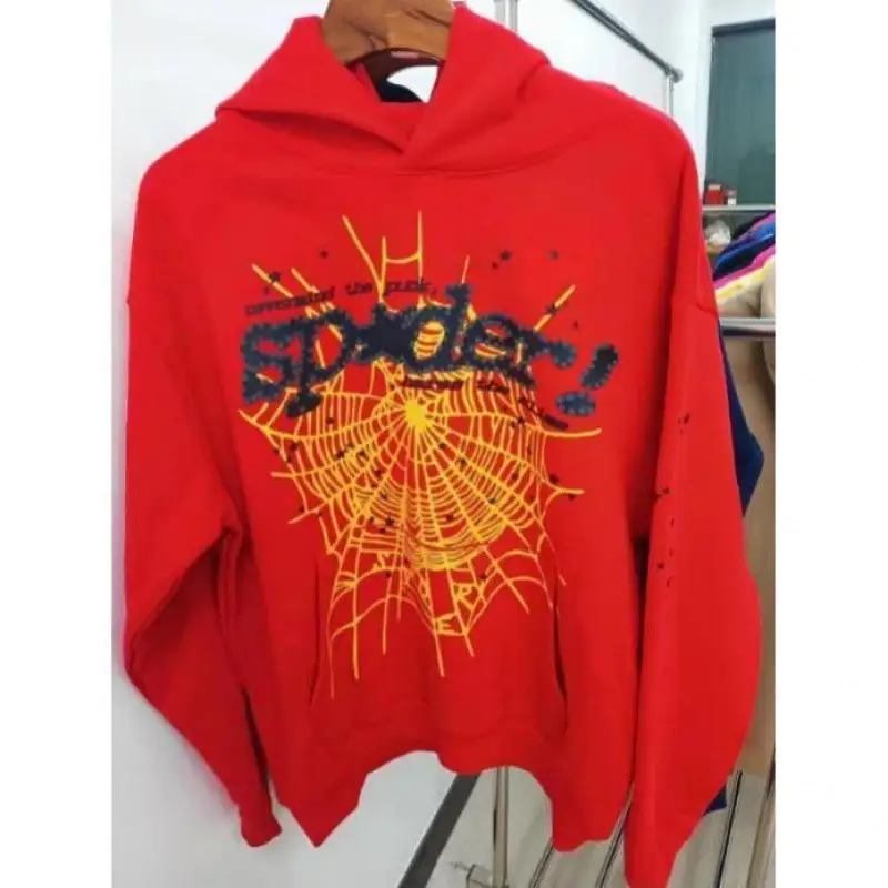 Sp5der Blue Hoodie — Red V2 colorway — USFans Spreadsheet photo